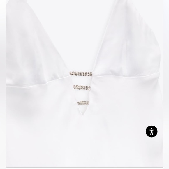 ZARA SATIN EFFECT JEWEL DRESS - Picture 15 of 16